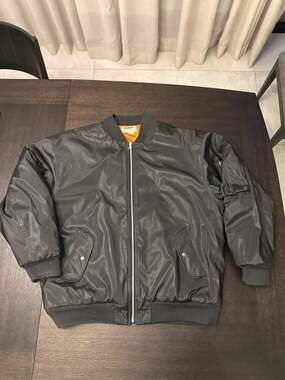 Vintage Duke Haband Men's Black MA-1 Flying Bomber Jacket Size L